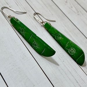 Vintage Silver Tribal Bone Fertility Earrings